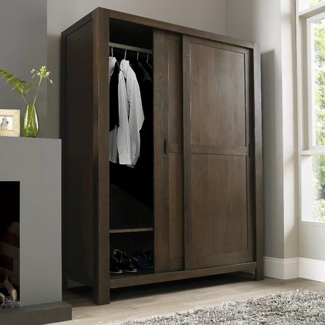 Dark Wood Wardrobe, Large Sliding Door, Wooden Sliding Door, Wooden Wardrobe Design, Bathroom Wardrobe, Wardrobe Design Modern, Wooden Sliding Doors, Sliding Door Wardrobe, Bentley Design