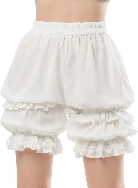 Amazon.com: Women Bloomers Ruffle Lace Pumpkin Shorts Victorian Steampunk Shorts Pantaloons : Clothing, Shoes & Jewelry Victorian Bloomers, Balloon Shorts, Victorian Shorts, Puffy Shorts, Ruffled Shorts, Bloomers Outfit Aesthetic, Steampunk Shorts, Kawaii Shorts, Steampunk Skirt