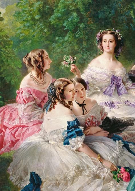 Franz Xaver Winterhalter, Rococo Art, Victorian Paintings, Portrait Vintage, Lady In Waiting, Historical Painting, Edgar Degas, Classic Paintings, Victorian Women