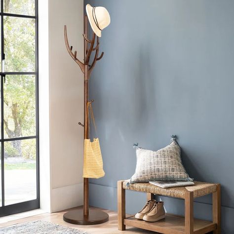 Red Barrel Studio® Rimini Solid Wood Freestanding 12 - Hook Coat Rack | Wayfair Branch Coat Rack, Coat Rack Entryway, Coat Hanger Stand, Coat Rack Stand, Dining Room Entry, Coat Tree, Wooden Coat Rack, Standing Coat Rack, Foyer Table