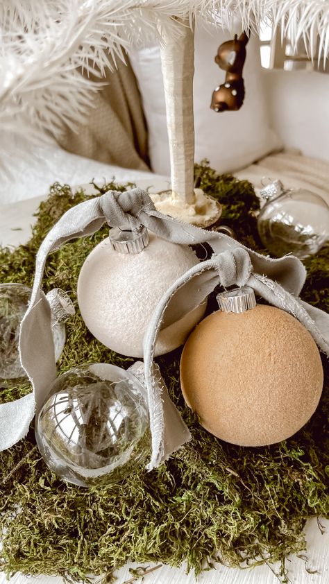 DIY Felt Ornaments with Flocking: Adding Luxe Texture to Your Holiday Decor 2 Diy Flocked Tree, How To Make Flocked Ornaments, Diy Flocked Ornaments, Diy Velvet Ornaments, Diy Flocking, Diy Felt Ornaments, Flocked Ornaments, Felt Ornaments Diy, Liz Marie