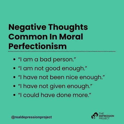 Moral perfectionism involves setting unrealistically high ethical standards, leading to persistent self-criticism and dissatisfaction when these standards aren’t met. To overcome it, start by setting realistic goals, aiming for progress rather than perfection. Practice self-compassion by accepting mistakes as part of personal growth. Reflect on your core values, focusing on what truly matters instead of chasing unattainable ideals. Finally, recognize when the pursuit of perfection becomes cou... Moral Perfectionism, Realistic Goals, Bad Person, Perfectionism, Core Values, Self Compassion, Negative Thoughts, Dream Life, Personal Growth