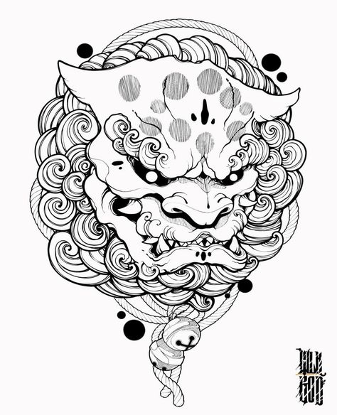 Perro Fu Tattoo, Chinese Guardian Lion, Japanese Foo Dog, Foo Dog Tattoo Design, Japanese Tiger Tattoo, Foo Dog Tattoo, Lion Tattoo Sleeves, Girl Face Tattoo, Guardian Lion