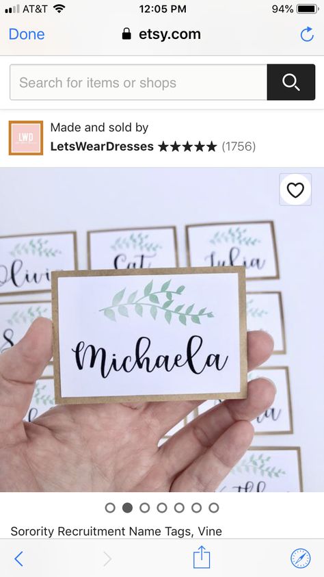 Sorority Name Tags Recruitment, Sorority Name Tags, Recruitment Name Tags, Green Name, Sorority Recruitment, Bid Day, Grad Parties, Grad Party, Name Tags