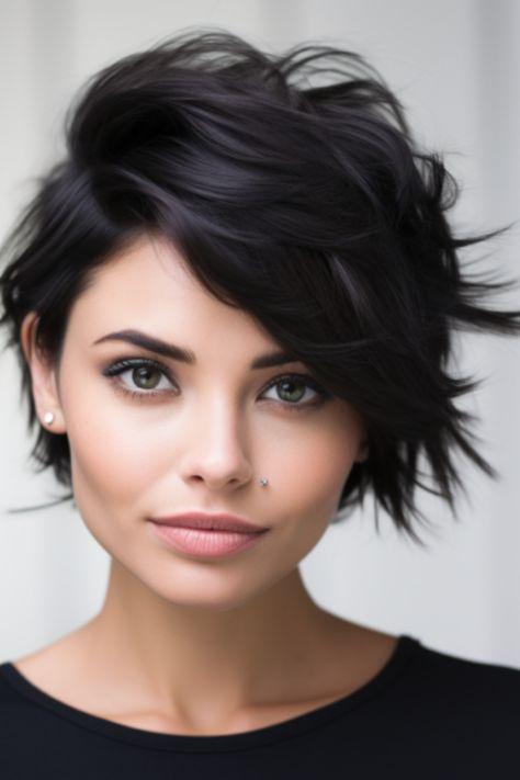 Choose a jet-black pixie with a side-swept fringe for a blend of drama and elegance. The deep black hue adds mystery, while the side-swept fringe gives you a softer touch. Click here to check out more trending shaggy pixie cut ideas for 2023.