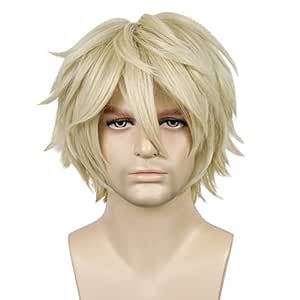 LABEAUTÉ Short Blonde Wig Male Men, Anime Fluffy Golden Cosplay Wigs With Bangs Unisex Heat Resistant Hair for Party Halloween + Free Cap Short Blonde Wig, Sparkly Jumpsuit, Carnival Dress, Party Wig, Spiky Hair, Christmas Carnival, Cosplay Hair, Red Wigs, Short Fashion