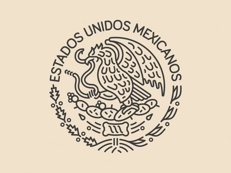 Since my wife is Mexican, I get to see the Mexican coat of arms quite frequently. The problem with it is that the current one is from 1976 and still hand drawn. It's got its beauty to it, but it's ... Mexican Logo, Modern Heraldry, Wordmark Logo Typography, Logo Inspiration Vintage, Small Business Logo Design, Hand Drawn Logo Design, Maya Art, Family Logo, Ig Highlight