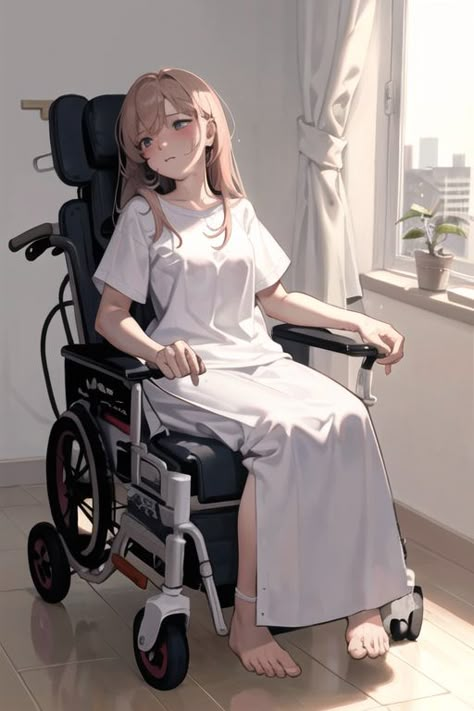 Anime Disabled, Anime Wheelchair Guy, Anime Wheelchair, Wheelchair Character Art, Disabled Character Design, Amputee Character Design, Wheelchair Pose Reference, Wheelchair Character Design, Disabled Character Art