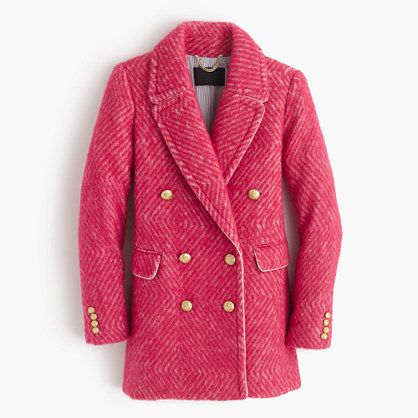 Diamond tweed coat Pink Tweed Blazer, Peacoat Womens, Jcrew Coat, Pink Jacket Blazer, Best Winter Coats, Pink Tweed, Cardigan Sweater Coat, Jcrew Sweater, Tweed Coat