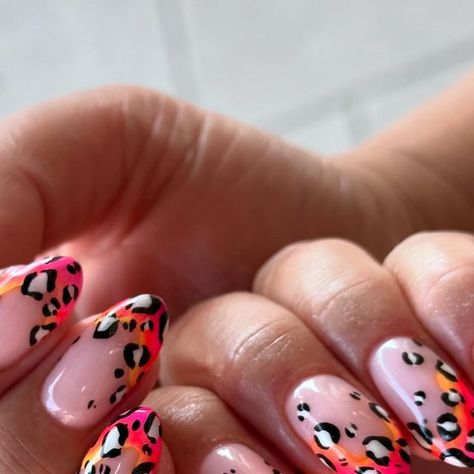 OXFORD GEL NAILS on Instagram: "You can see my clients nails from space 🌈

Products used:

@homeofnailart Daisy purefoundation

@indigonails neon pigments 

@glitterbels black unbelibabel gel

@the.nailshade top coat and 002

#leopardprint #leopardnails #crazynails #neonnails #summernails #nailporn #honanails #newnails #funkynails #shinynails #oxfordnails #ombrenails #dripnails" Drip Nails, Leopard Nails, Shiny Nails, Crazy Nails, Neon Nails, Funky Nails, Ombre Nails, Top Coat, Summer Nails