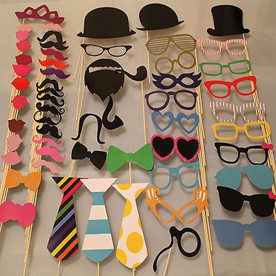 58PCS Masks Photo Booth Props Mustache On A Stick Birthday Wedding Party HL Diy Karneval, Diy Fotokabine, Diy Photo Booth Props, Moana Themed Party, Gender Reveal Party Supplies, Wedding Photo Booth Props, Party Fotos, Anniversaire Diy, Booth Wedding