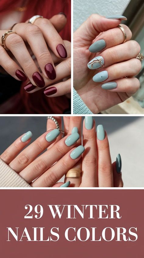 If you're looking for trendy winter nail colors, dark blues and greens are a must-try. Gel almond nails in these shades are perfect for creating a sleek, modern look. For a more fun option, gel short square nails in bright colors like fuchsia or neon yellow can add a playful touch. Opi gel colors in solid tones are also great for those who prefer a more classic look. Best Gel Manicure Colors, Light Colour Nail Designs, Opi Acrylic Nail Colors, Winter Color Nail Designs, Holiday Nails Colors, Gel Nails Ideas Solid Color, Nail Combinations Color Combos, Solid Winter Nails, Holiday Nail Colors Winter