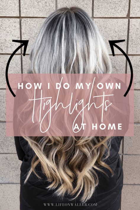 Highlighting Hair At Home, Balayage Tutorial, Highlight Your Own Hair, Highlights Diy, Highlights At Home, At Home Highlights, Diy Highlights Hair, Diy Balayage, Blonde Hair At Home