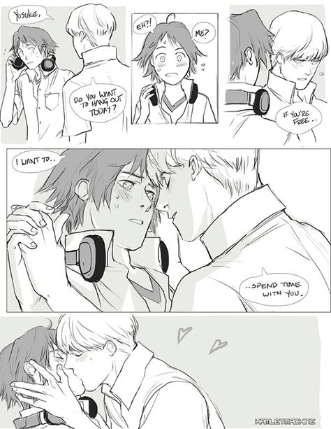 HamletMachine Extras: 37 Yu X Yosuke, Oh Ho, Yosuke Hanamura, Persona 3, Persona 4, Comic Page, Persona 5, Video Background, Comic Styles