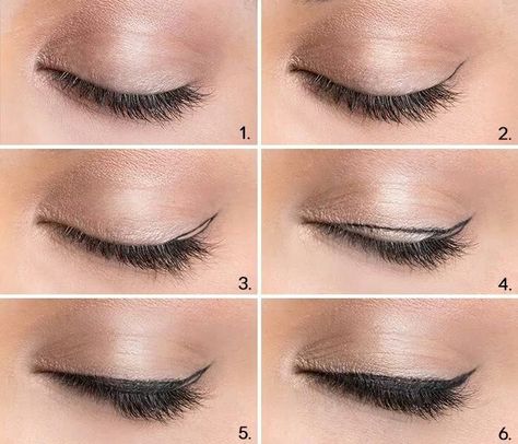 Doe Eyes Make Up, Doe Eye Makeup, Easy Cat Eye, Cat Eye Tutorial, Eyeliner Glitter, Eyeliner Shapes, Subtle Cat Eye, Eyeliner Hacks, Perfect Cat Eye