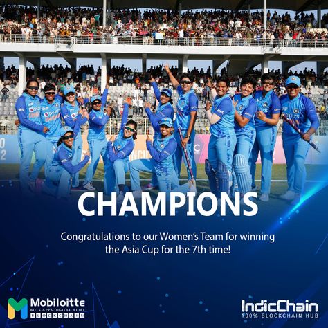 What a glorious feeling, India Wins the Asia Cup! Congratulations Indian Women's Cricket Team, you made the whole country proud. #AsiaCup2022Final #TeamIndia #INDvSL India Cricket Team, India Cricket, India Win, Team India, Asia Cup, Asian Games, Live Cricket, Cricket Team, World Cup