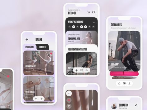 Dance Learning, Dance App, Beginner Ballet, Class App, Mindfulness App, Motion App, Mobile Application Design, Booklet Design, Dance Classes