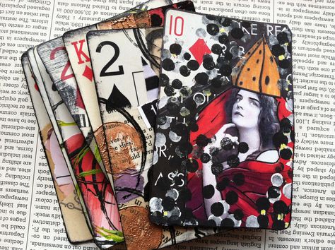 https://flic.kr/p/dVuUZZ | Altered Paying Cards Altered Playing Cards Ideas, Playing Cards Ideas, Altered Playing Cards, Playing Card Crafts, Playing Cards Art, Art Trading Cards, Atc Cards, Cards Ideas, Artist Trading Cards