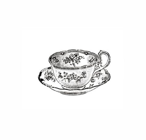 Antique Teacup Tattoo, Tea Cups Tattoo, Fine Line Teacup Tattoo, Dainty Teacup Tattoo, Toile Tattoo, Antique Tattoo Ideas Vintage, Tea Set Tattoo, Teapot Tattoo Vintage, Whiskey In A Teacup Tattoo