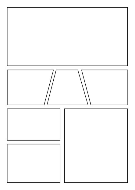 Plantilla a4 de diseño de guión gráfico de manga 2 | Vector Premium Manga Panels Ideas, Manga Frame Template, Manga Panels Template, Manga Base Comic, Comic Book Panels Layout, Manga Panel Ideas, Manga Panel Template, How To Draw Manga Panels, Comic Panel Ideas