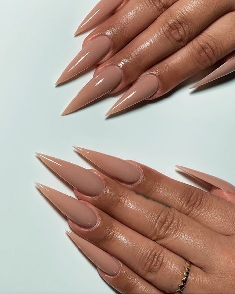 Long Nude Nails, Nude Stiletto Nails, Acrylic Nails Stiletto, Acrylic Nails Nude, Long Stiletto Nails, Sassy Nails, Ombre Acrylic Nails, Pointed Nails, Stiletto Nails Designs