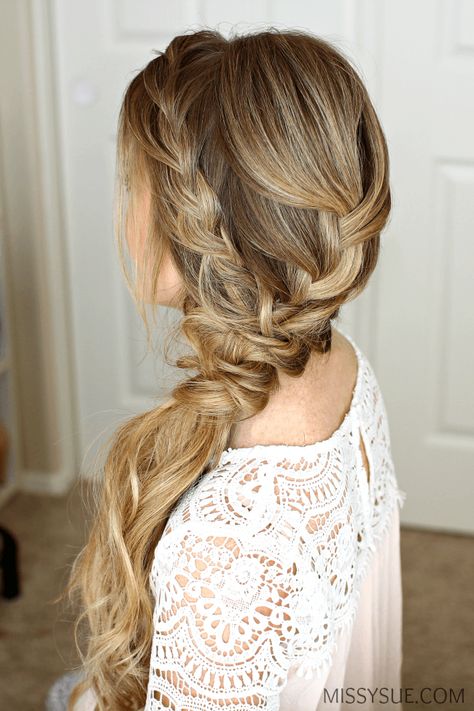 Side Swept Braid, Hairstyles For Long Hair Easy, Braided Side, Chignon Updo, Hair Updos Tutorials, Prom Hair Updo, Side Swept Hairstyles, Prom Hairstyle, Braided Ponytail Hairstyles