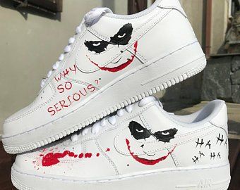 Joker Custom, Custom Sneakers Nike, Custom Shoes Diy, Nike Shoes Air Force, Jordan Shoes Girls, Custom Nike Shoes, Nike Shoes Outfits, Unique Sneakers, Shoes Sneakers Jordans