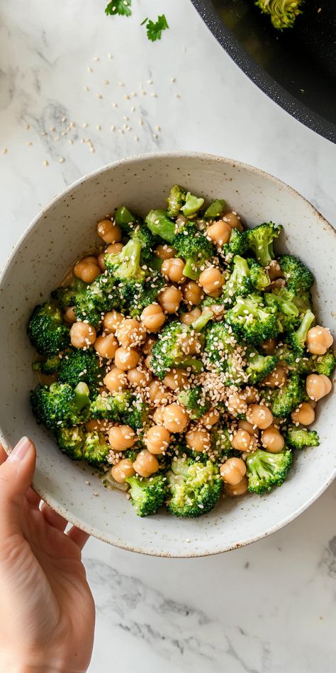 Sticky Sesame Chickpeas & Broccoli recipe