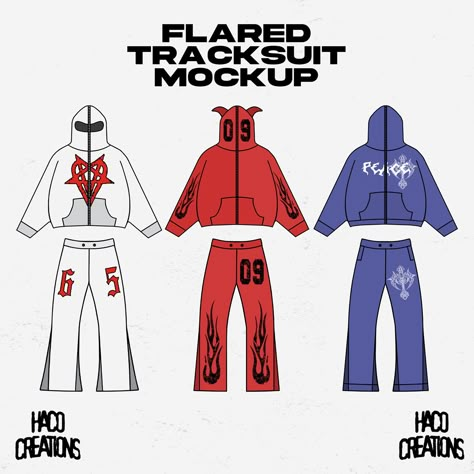 Flared Sweatpants Mockup, How To Start A Clothing Brand, Clothing Brand Mockup, Clothing Brand Design Ideas, Mockups Clothing, Clothes Mockup Free, Tracksuit Mockup, Flared Tracksuit, Clothing Design Ideas