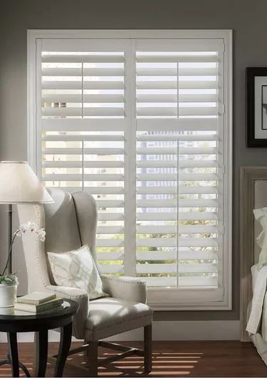 Blinds For French Doors, Sunroom Decorating, Interior Shutters, Aluminum Blinds, Wood Shutters, Window Styles, Shades Blinds, Window Shades, Cool House Designs