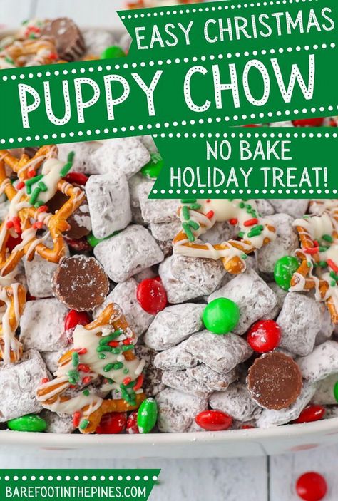 Muddy Mix Puppy Chow Recipes, Chex Holiday Muddy Buddy, Homemade Muddy Buddies Puppy Chow, Puppy Chow Gift Packaging, Christmas Muddy Buddy Mix Holidays, Chex Holiday Muddy Mix Recipe, Puppy Chow Christmas Recipe, Holiday Chex Muddy Buddies, Homemade Christmas Chex Mix Recipe