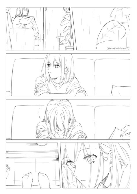 Comic Tutorial Panel, Easy Manga Panels To Draw, Manga Panel Template, Yonkoma Manga, How To Draw Manhwa Style, Webtoon Art Style, Comic Template, Comic Sketch, Simple Anime