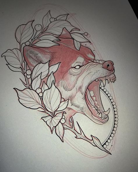 For tomorrow 🐺🍂 Backpiece Tattoo, Tier Tattoo, Native Tattoos, Petit Tattoo, Wolf Tattoo Design, Tattoo Illustration, Desenho Tattoo, Wolf Tattoos, Feather Tattoos