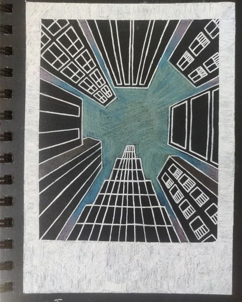 Simple City Scape Drawing, City Scape Drawing, City Scape, City Drawing, Skateboard Design, Easy Drawings, Cityscape, Blinds, Skateboard