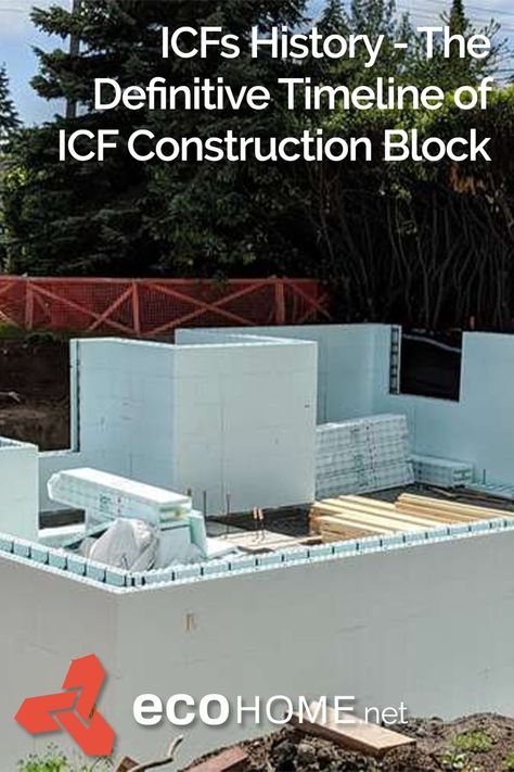 Building with ICF blocks?👷 🪚🔎 Discover the history of ICF construction 𝙀𝙘𝙤𝙝𝙤𝙢𝙚 �𝙝𝙖𝙨 𝙢𝙤𝙧𝙚: https://www.ecohome.net/guides/1539/the-definitive-history-of-icfs-blocks-in-construction/ #ICF #icfblocks #ICFconstruction #concrete #concreteconstruction #ecohome Icf Blocks, Icf Construction, Icf Home, Green Homes, Sustainable Building, Eco House, Home Projects, A House, Building A House