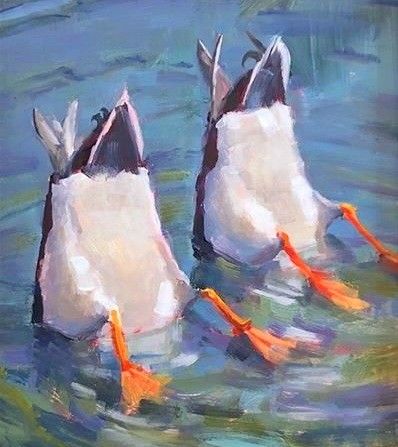 Whimsical Art Paintings Acrylics, Duck Painting Acrylic, Acrylic Animal Paintings, Geese Painting, Ducks Painting, Goose Painting, Duck Painting, Animal Paintings Acrylic, Landscapes Beautiful