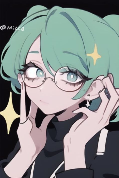 micca art no repost Glasses Effect Drawing, Circle Glasses Drawing, Anime Glasses Reference, Round Glasses Drawing, Glasses Reference Drawing, Glasses Drawing Reference, Glasses Digital Art, Pfp Glasses, Drawing Glasses