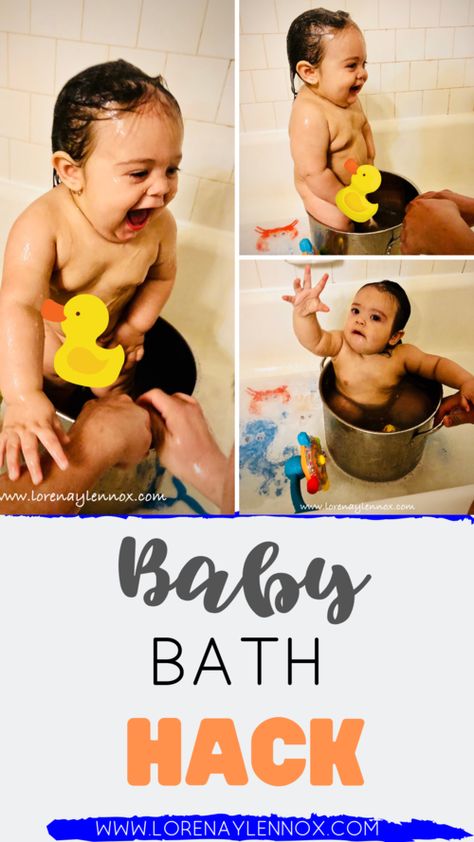 One day I came home from work to find Carlos bathing Lennox. I heard nonstop Lennox giggles coming from the bathtub. I walked in to find Lennox in a big pot. WTF? #babyhacks #bathhacks Baby Bath Products, Newborn Stage, Motherhood Tips, Motherhood Lifestyle, Mommy Tips, Baby Washcloth, Baby Bath Time, Parenting Strategies, Bath Time Fun