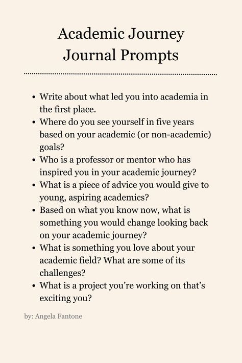 As a graduate student working my way through a master's degree, I have found myself reflecting on the journey that's brought me to where I am now. Here are some journaling prompts I made to help me write my journey through academia. If you are an academic or are aspiring to be one, I hope these prompts help you reflect on your scholarly life and the goals you have for yourself in this field. Graduation Journal Prompts, Student Journal Prompts, Study Journal Prompts, Academic Journal Prompts, Academic Journal Ideas, Journal Prompts For College Students, Journal Prompts For Students, Therapeutic Journaling, Graduation Journal