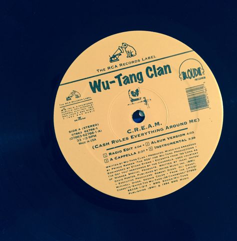 Wu-Tang Clan - "C.R.E.A.M." RCA records 1994 hip-hop vinyl rap records.#RZA #GZA #MethodMan #Raekwon #OldDirtyBastard. Break beats. #90s #hiphop #music #wutang Wu Tang Vinyl, Vinyl Hip Hop, Wu Tang Quotes, Hip Hop Vinyl, 90s Hiphop, Method Man, Hiphop Music, Hip Hop Albums, Wu Tang Clan