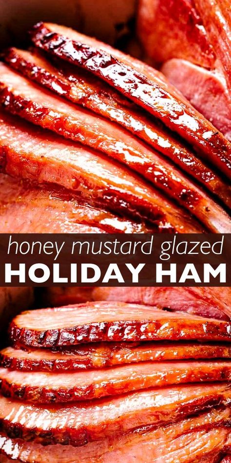 Crockpot Ham Not Sweet, Slow Cooker Honey Glazed Ham, Sweet And Spicy Ham Glaze, Savory Ham Glaze Recipe, Cooking Ham In Crockpot Slow Cooker, Slow Cooker Glazed Ham, Ham Mustard Glaze, Slow Cooker Spiral Ham Recipes, Honey Glazed Ham Crock Pot