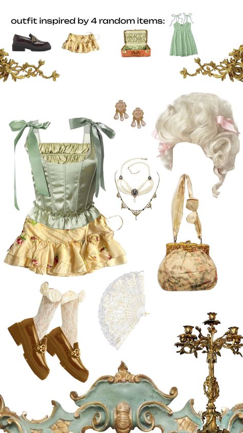 french rococo 👑🍰 #rococo #french #marieantoinette #challenge Rococo Outfit Modern, Rocco Outfit, Modern Rococo Fashion, French Rococo Fashion, Rocco Fashion, Rococo Fashion Modern, Rococo Accessories, Trend 2025, Scene 2000s