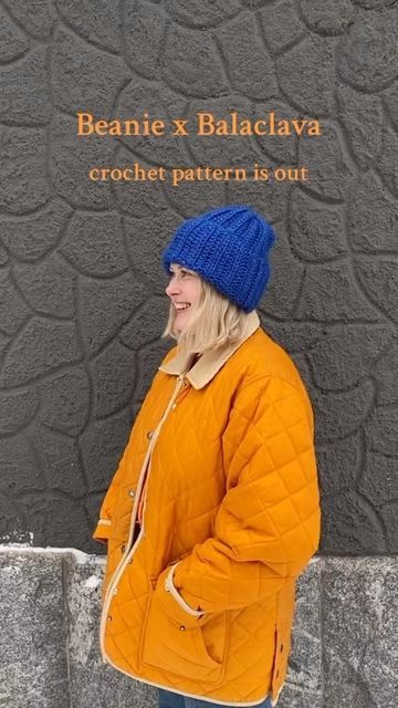 This crocheted 3-in-1 beanie is extra chunky and it will turn from beanie to balaclava to neckwarmer! Crochet Balaclava Beanie, Balaclava Diy, Baclava Hat, Beanie Balaclava, Balaclava Pattern, Beanie Crochet Pattern, Beanie Crochet, Crochet Inspiration, Crochet Handmade