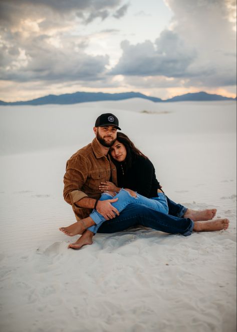 Engagement portrait session in White Sands New Mexico White Sands Photoshoot, 2023 Weddings, White Sands New Mexico, Engagement Portrait, Engagement Pic, Now Booking, Engagement Pics, Photoshoot Inspo, Engagement Portraits