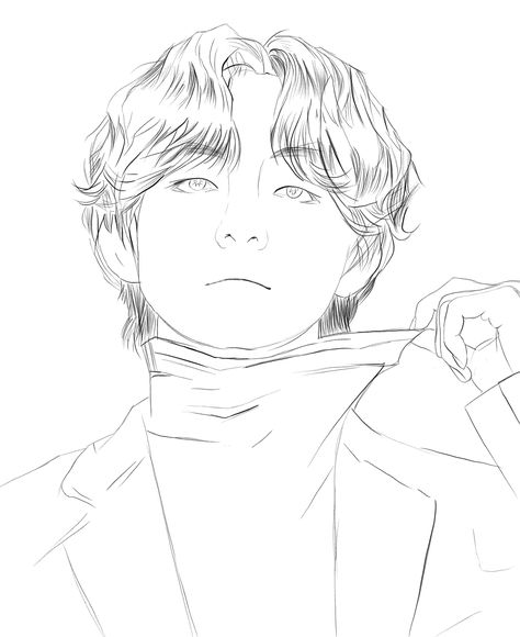 V Sketch, Taehyung Sketch, V Drawing, Bts Fan Art, Realistic Face Drawing, Realistic Face, Fotos Ideas, Bts V Pictures, Bts Drawings