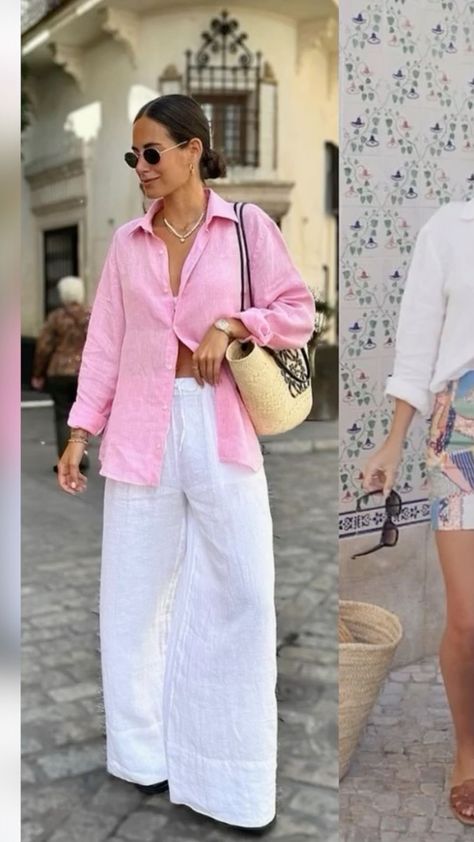 Dubai Outfit Ideas For Women Summer, Dubai Outfit, 70s Inspired Outfits, Look Rose, White Trousers, Fabulous Clothes, Fashion Mistakes, Cardigan Fashion, 10 Pounds