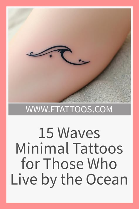 Find inspiration in these 15 minimal wave tattoos that beautifully symbolize your ocean connection, but which design will resonate with you the most? Best Friend Tattoos Waves, Friendship Wave Tattoos, Dainty Water Tattoos, Ocean Design Tattoo, Beachy Best Friend Tattoos, Ocean Wrist Tattoos For Women, Mother Daughter Wave Tattoos, Wave Tattoo With Initials, Simple Waves Tattoo