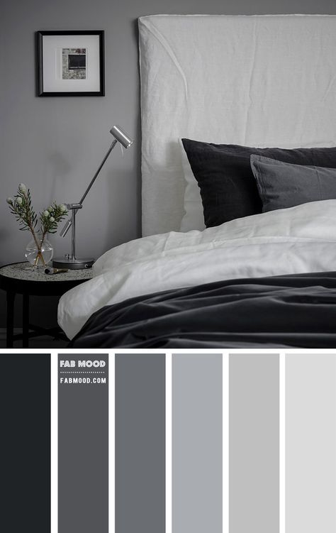 Bedroom Archives - Page 2 of 9 - Fabmood | Wedding Colors, Wedding Themes, Wedding color palettes Grey Wall Painting Ideas, Black Wall Color Palette, Bedroom Paint Palette, Grey Bedroom Palette, Bedroom Wall Colors Grey, Bedroom Color Themes, Black And Grey Walls, Grey Wall Paint Ideas, Black Theme Bedroom