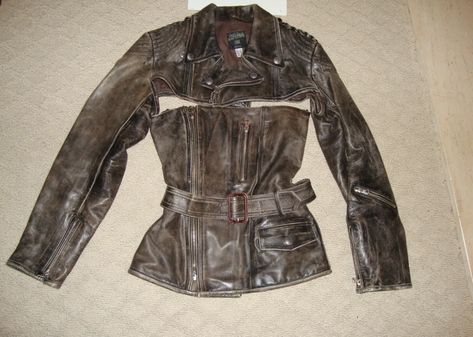 Vintage Designer Clothes, Leather Jacket Pattern, Designer Fits, Leather Riding Jacket, Belt Jacket, Vintage Jean Paul Gaultier, Leather Jacket Vintage, Distressed Leather Jacket, Woman Walking