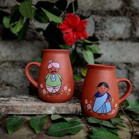 Chai Pe Charcha, Cups Painting, Chai Cup, Fun Logos, Painted Planters, Paint Bottles, Candle Painting, Indian Coffee, Coffee Mugs Unique